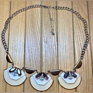 Elegant Gold and White Statement Necklace